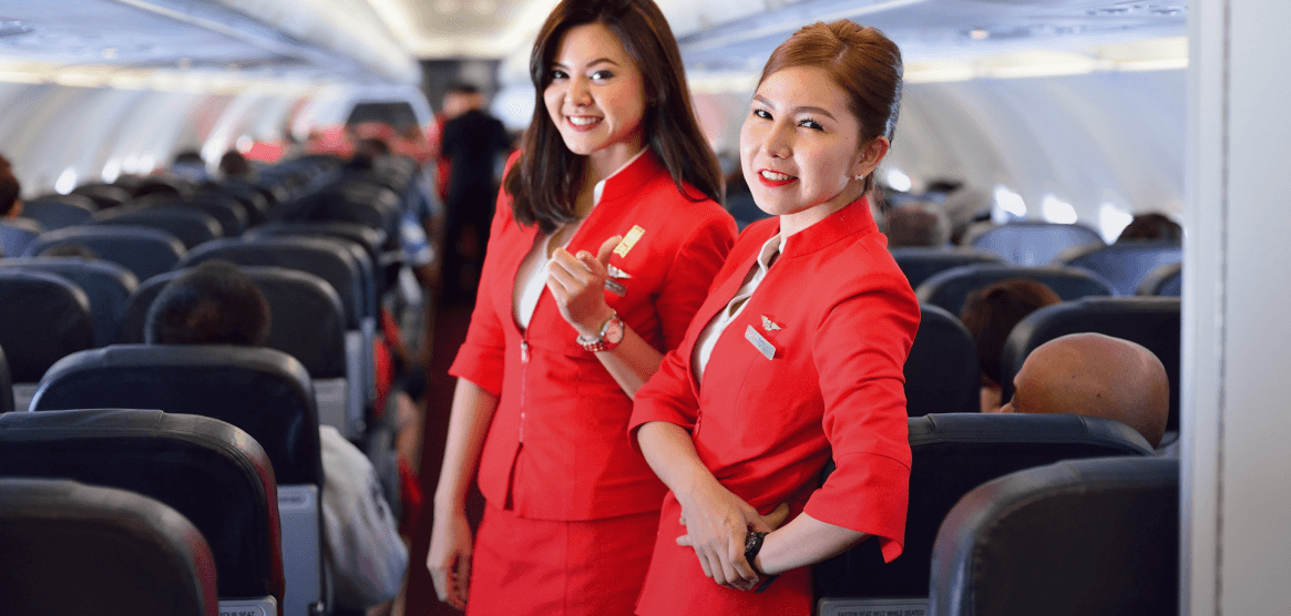 AirAsia crew in cabin